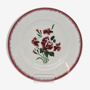 Dessert plate bouquet fleuri Digoin