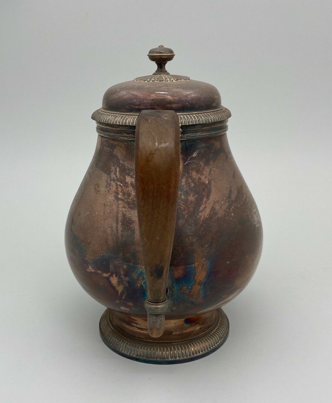 Theiere ou verseuse gallia christofle en metal argente prise bois france