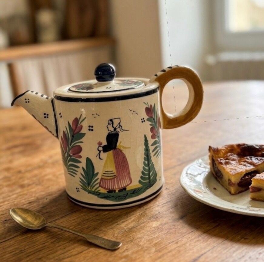 Large teapot Henriot 1950 - HB Quimper Brittany