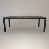Rectangular ceramic and metal coffee table