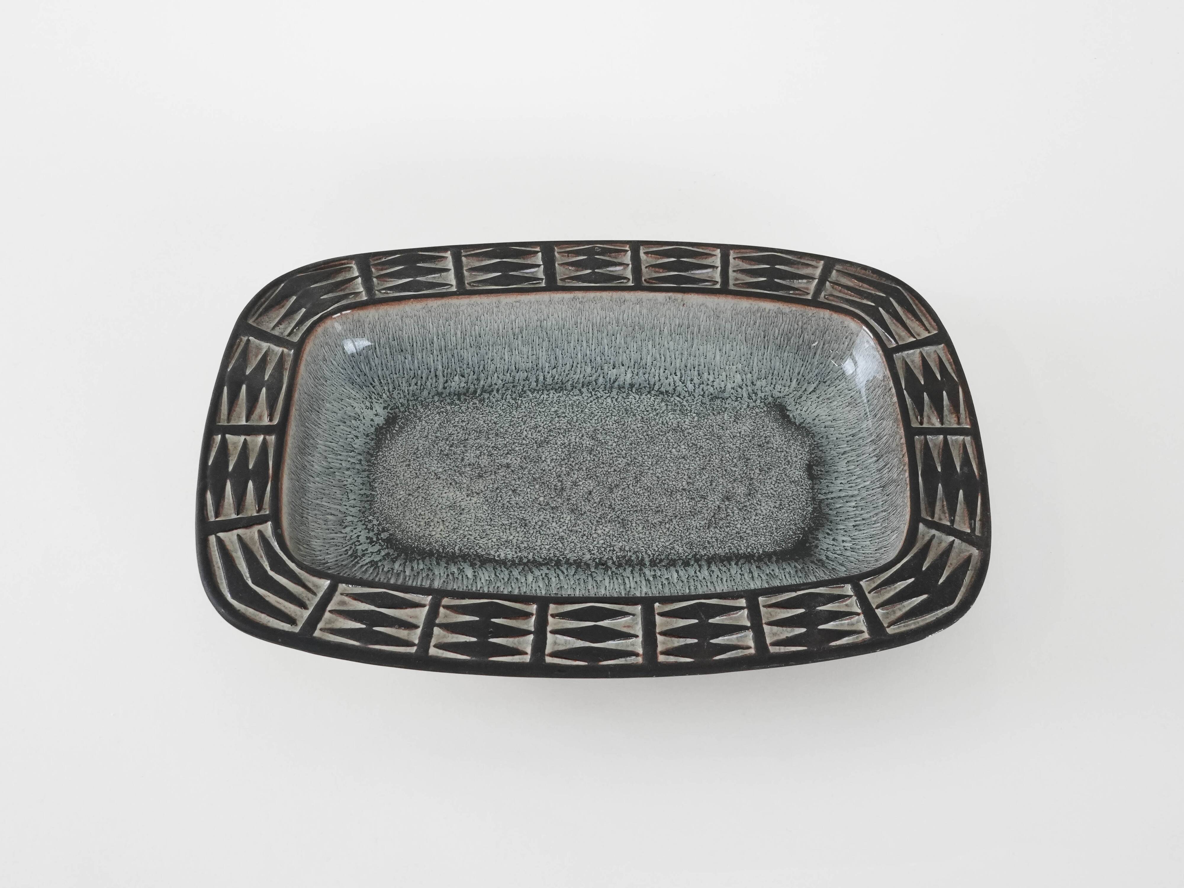 Ceramic platter, Danish design, 1960s, manufactured by Frank Keramik