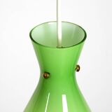 Very beautiful Mid Century flashed glass Diabolo pendant lamp in Green