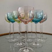 Série de 10 verres à pieds vintage 
