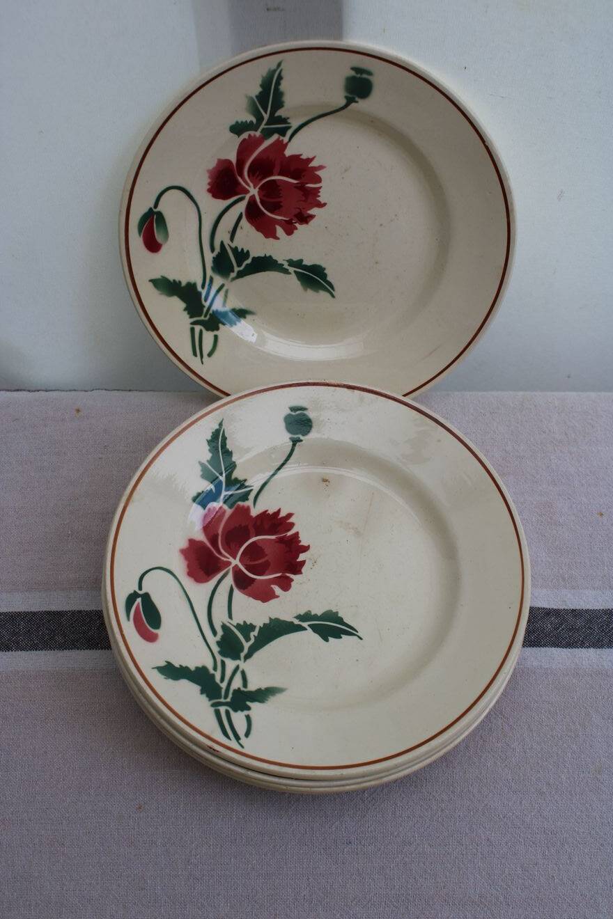 Set of 6 ceramic dessert plates