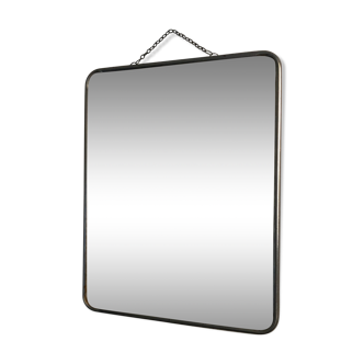 Vintage ice blue barber mirror 1960 - 30x24cm