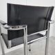 Vintage chrome and leather dining chairs set of 4 - 1980s