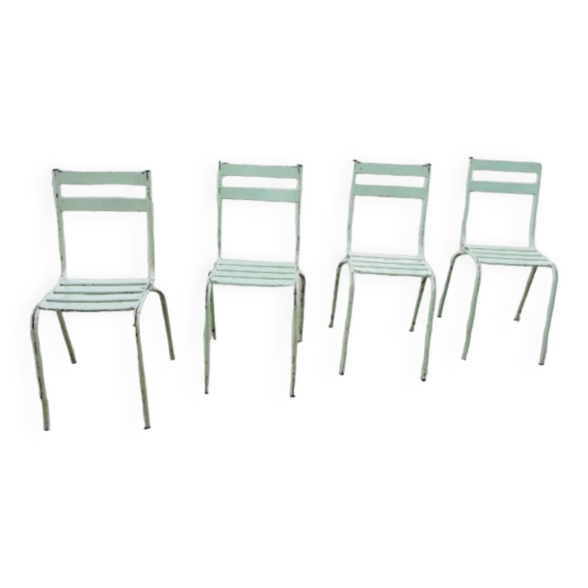 Four vintage metal chairs