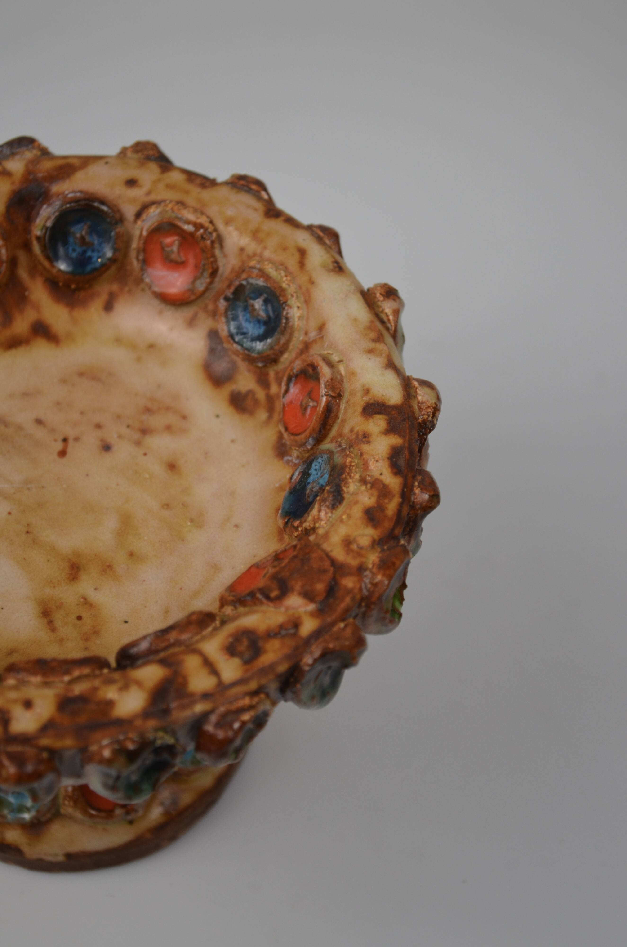 Glazed ceramic bowl, La Roue, 1960s