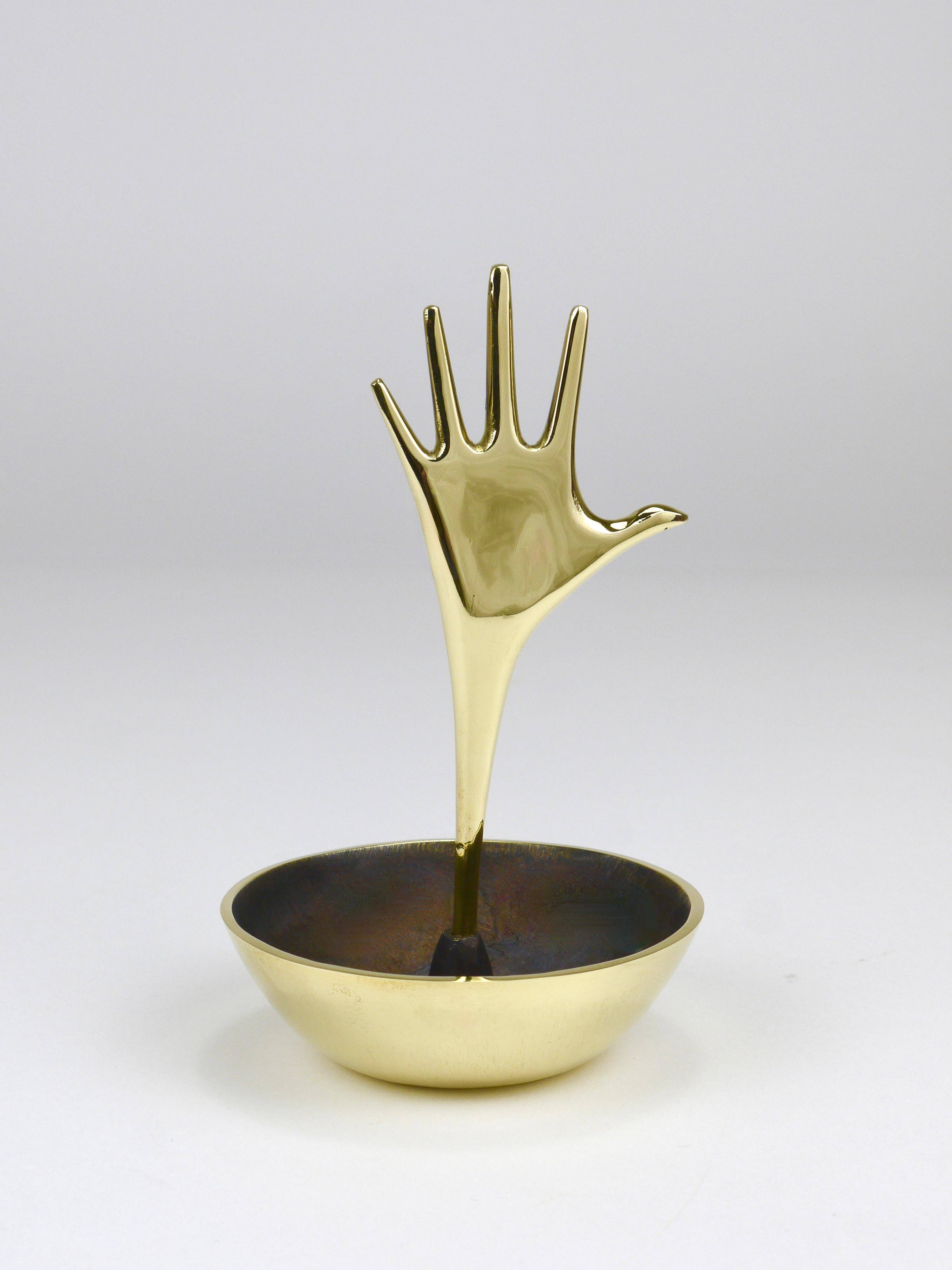 Carl Auböck Brass Ashtray Hand Empty Pocket Accessory, Vienna, Austria