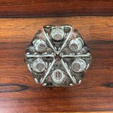 6 ice cube candle holders, molded glass