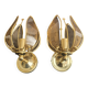 Pair of vintage brass wall sconces with glass shades