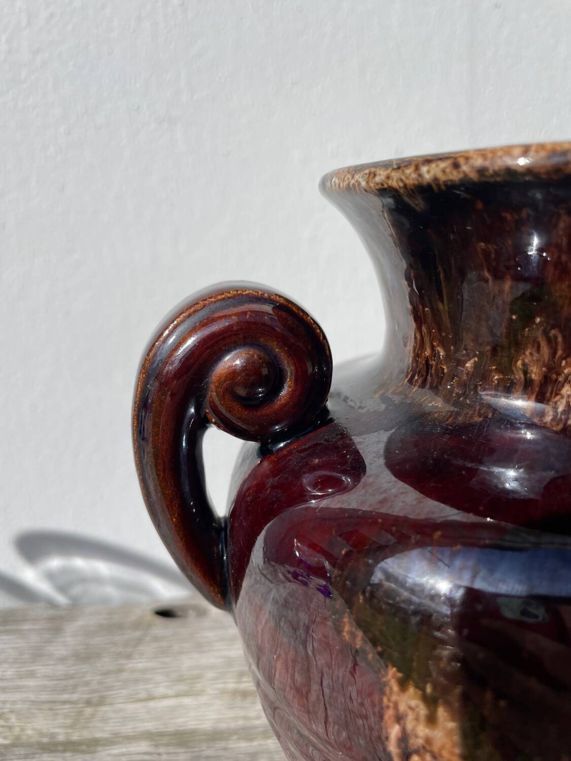 Art Deco brown ceramic vase