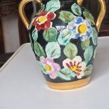 Handmade vase with floral patterns