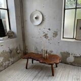 Solid free-form elm coffee table