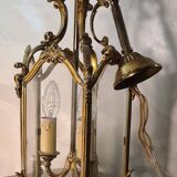 Lantern suspension 3 bronze lights h40x20 with fixing 60 cm good condition