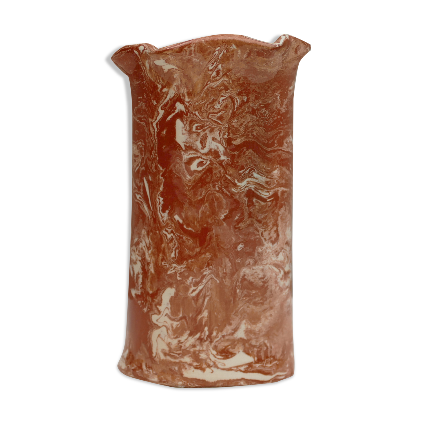 Marbled terracotta vase