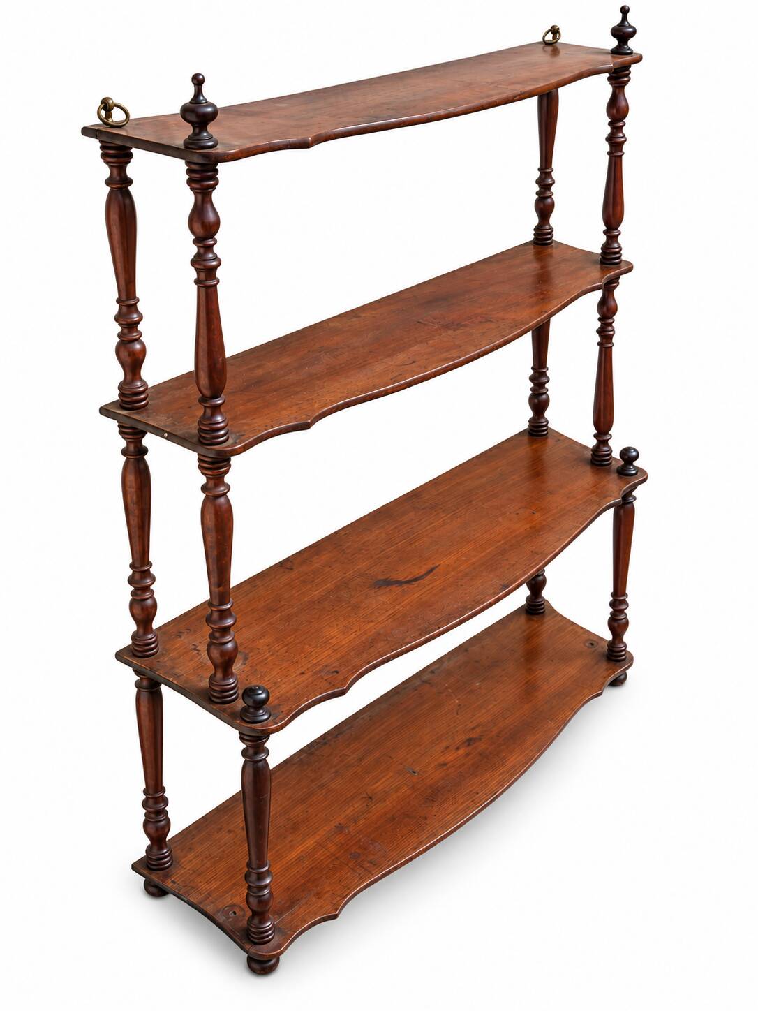 Antique Napoleon III wall shelf in turned wood, 4 shelves, 19th century.