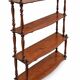 Antique Napoleon III wall shelf in turned wood, 4 shelves, 19th century.