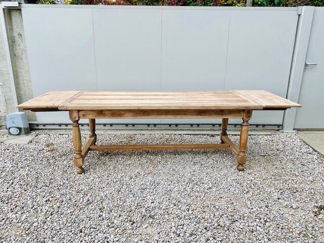 Sandblasted farmhouse table with extensions