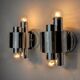 Pair of wall lights from Sciolari, chrome-plated metal, Italy, 1970
