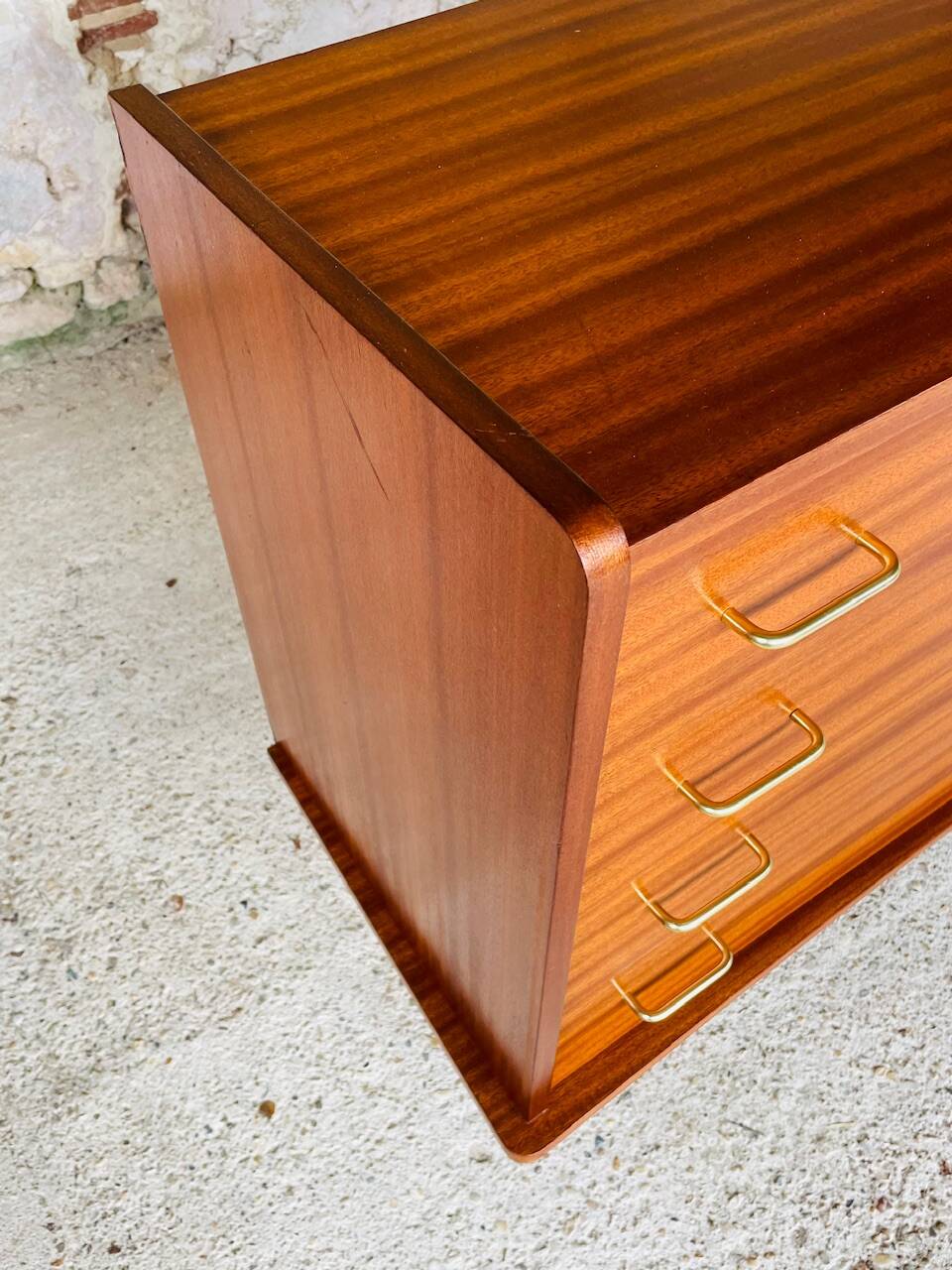 Large vintage chest of drawers with 4 drawers, Scandinavian style, circa 60's