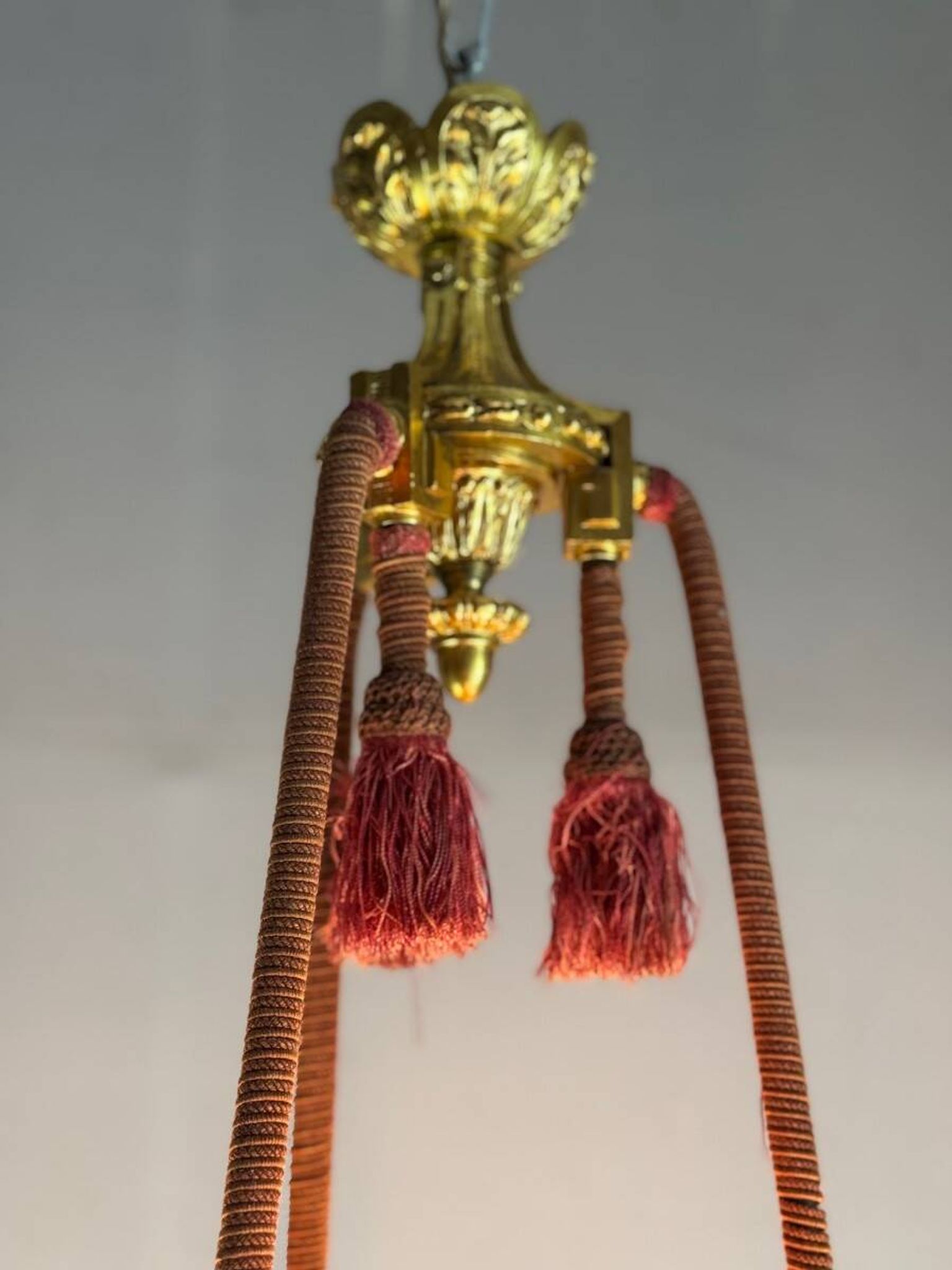 Louis XVI Style Basket Chandelier in Gilt Bronze Circa 1880