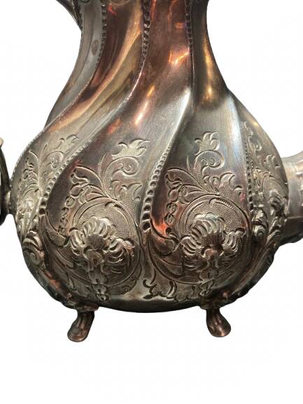 Silver-plated metal teapot