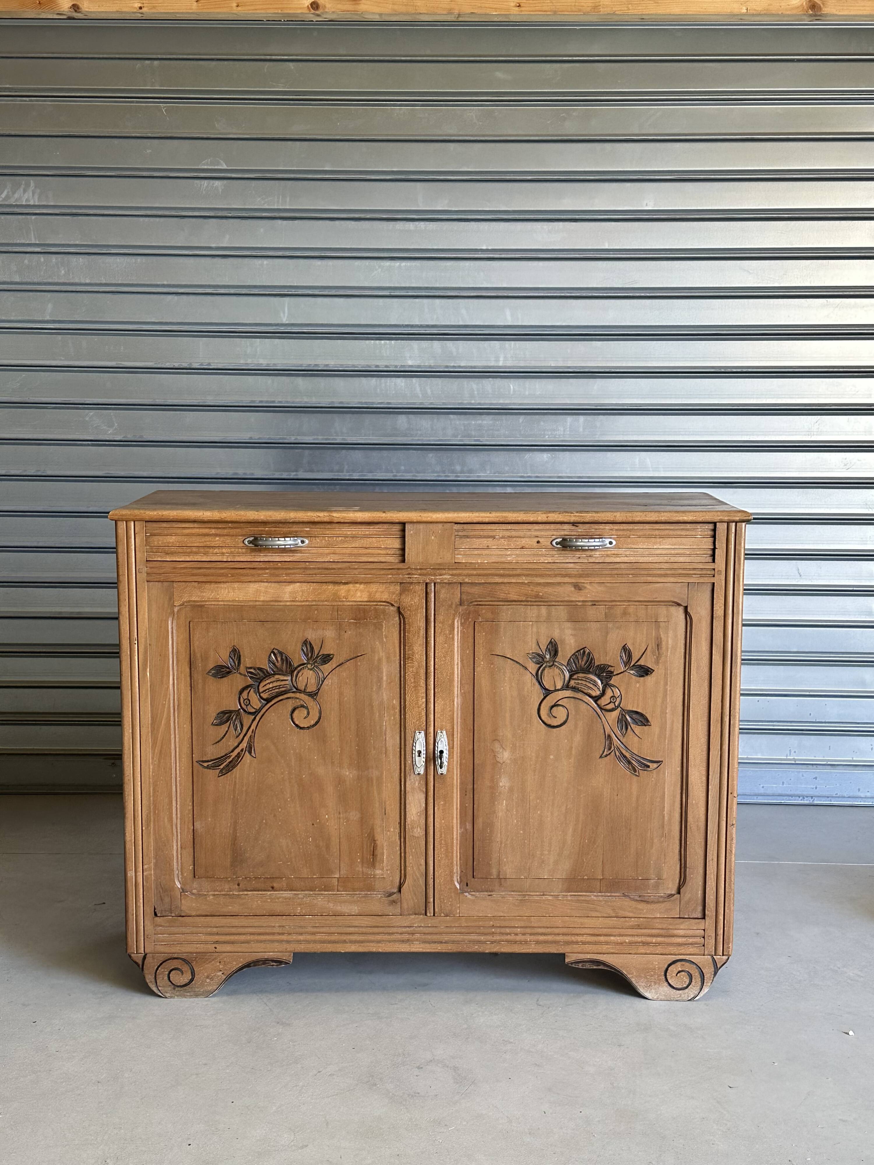 Buffet Art déco années 30 en bois blond