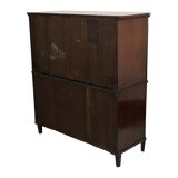 Commode Chiffonnière Ancienne en Acajou Flammé sur Chêne XIXe Siècle