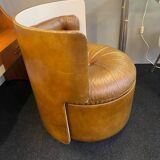 POLTRUNA 70's leather boudoir armchair