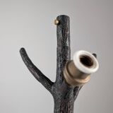 Hammered Copper Sculptural Lamp in the Shape of a Tree, Mid-Century Modern