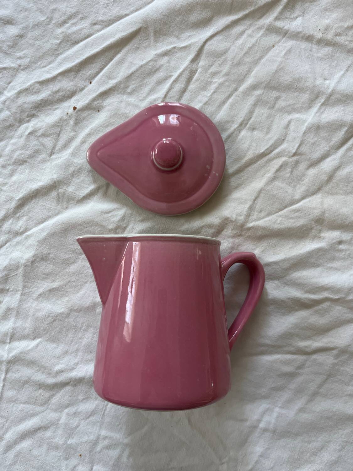 Pink ceramic teapot