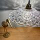 Vintage aabt-jour pendant lamp in molded glass