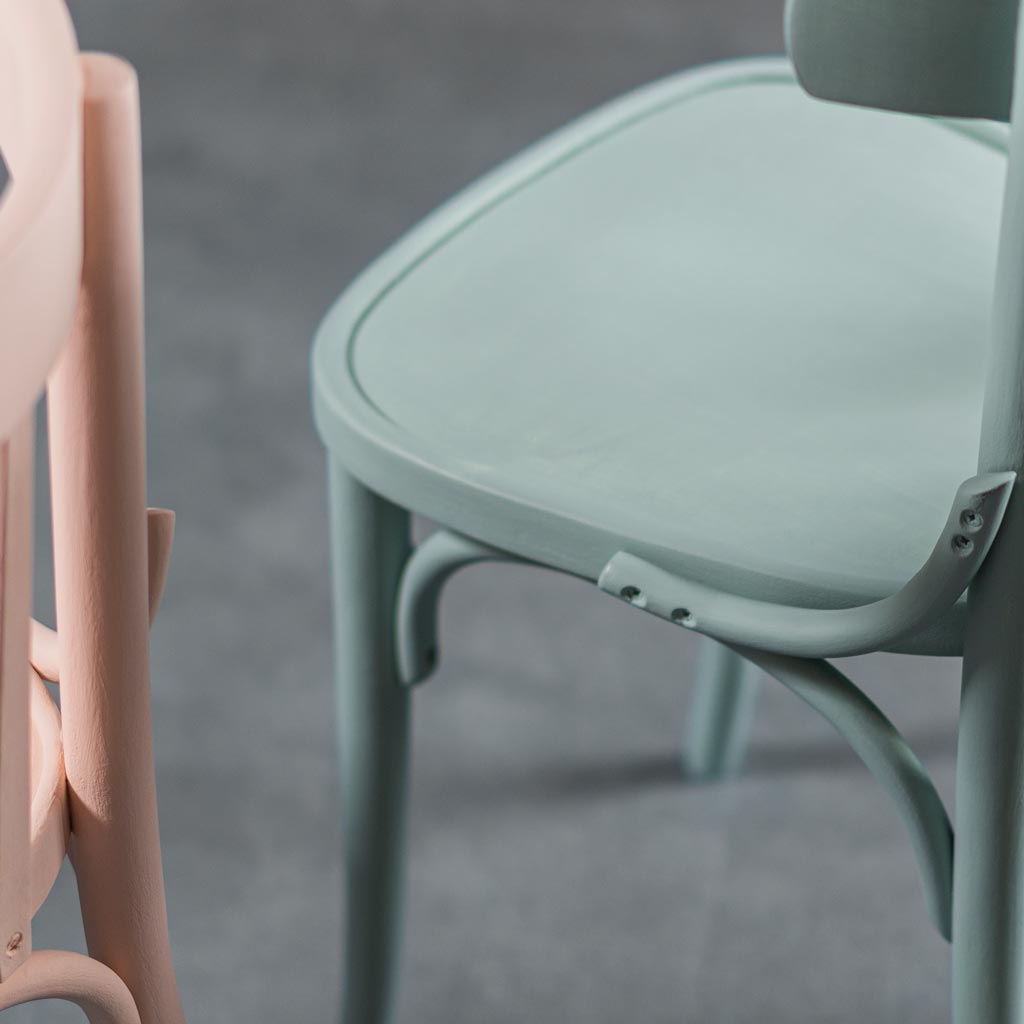 Set of 4 chairs in multicolor 50s vintage modern wood