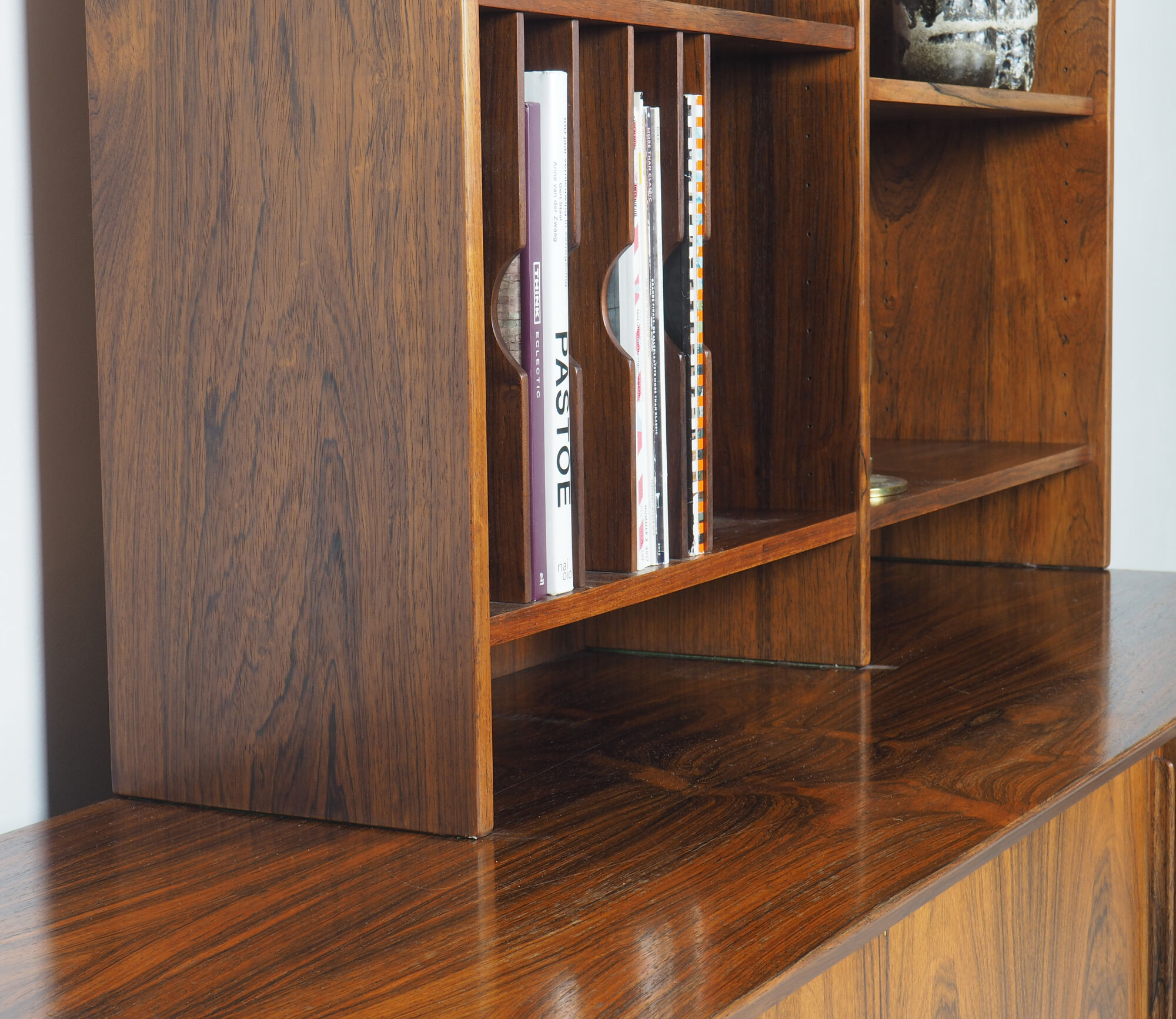 HP Hansen rosewood sideboard with bookcase, 1960's
