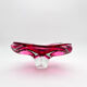 Large Crystal Bowl Bohemia Josef Hospodka 2.6kg Ruby Design 1960