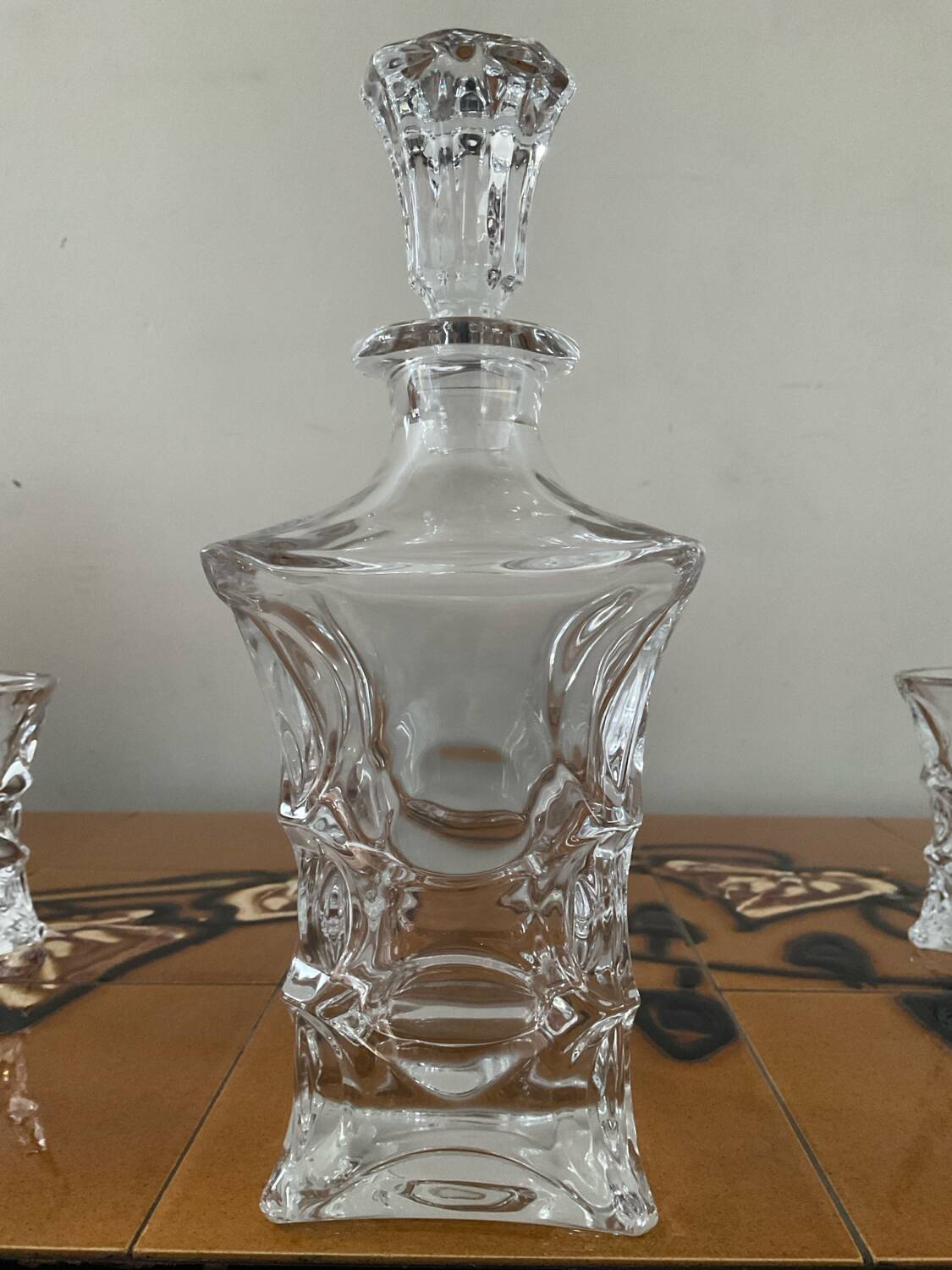 Vintage Bohemian crystal whisky set