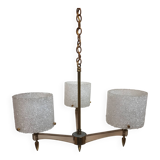 Perspex, brass and plexiglass chandelier from the 60s