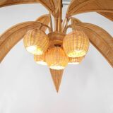Coconut palm chandelier in rattan