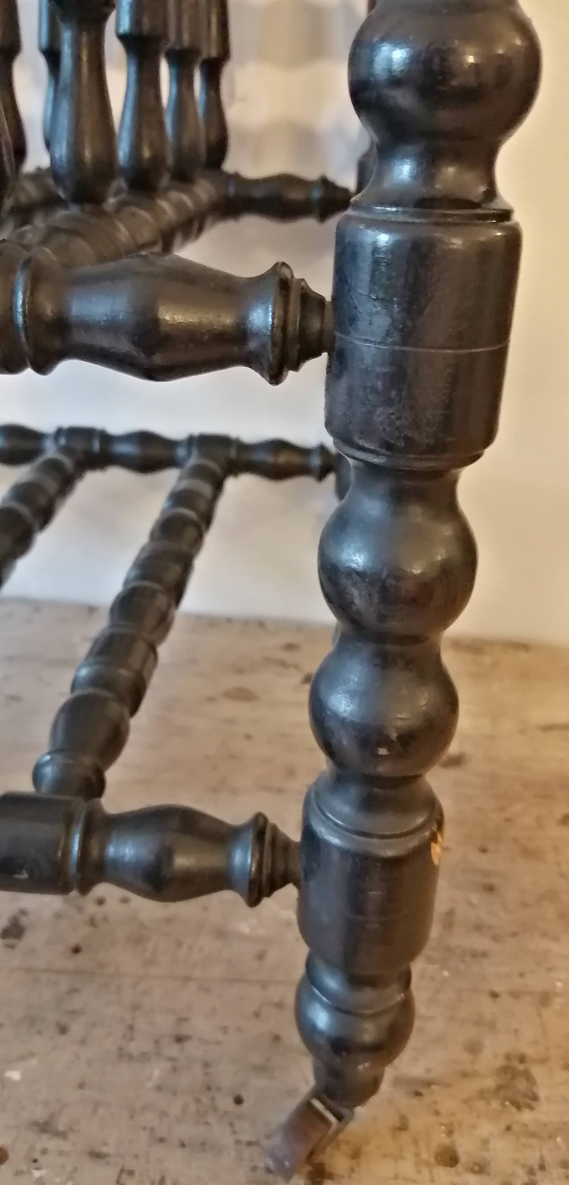 Magazine holder in blackened wood, Napoleon III partition shelf, late 19th century