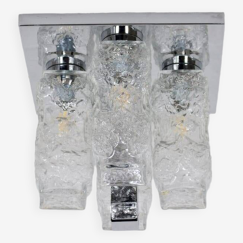 Plafonnier brutaliste “Ice glass”.