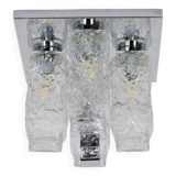 Brutalist “Ice glass” ceiling lamp.