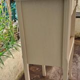 Set of two bedside tables in pearl gray painted wood 1960