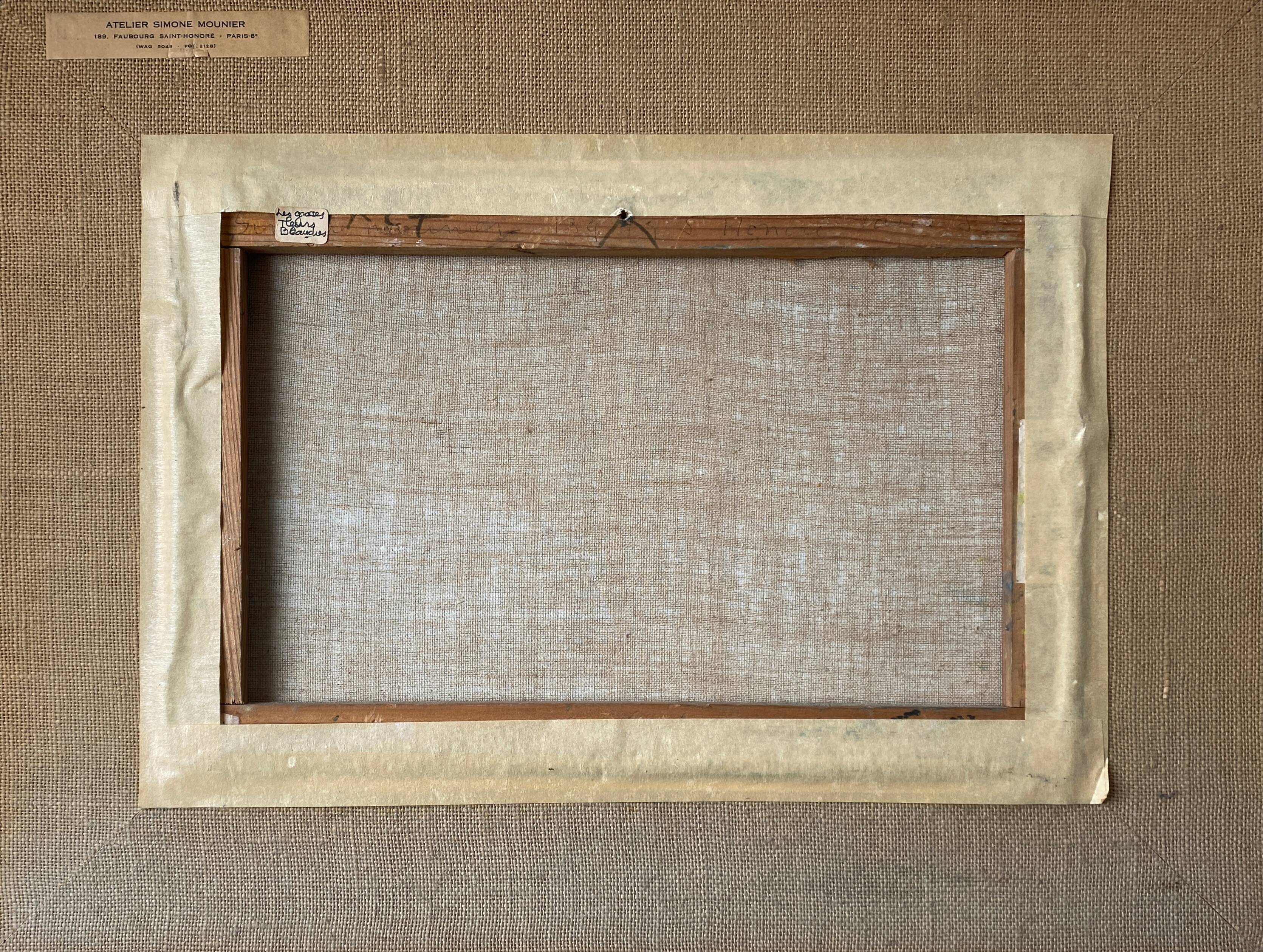 Painting "Bouquet of white flowers" HST signed Simone Mounier