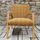 Fauteuil chauffeuse vintage 1970 bouclette