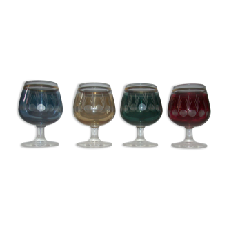 Suite of four antique glasses