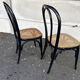 Set of 2 Bistro Chairs Style Thonet Furniture Black Wood and Cane