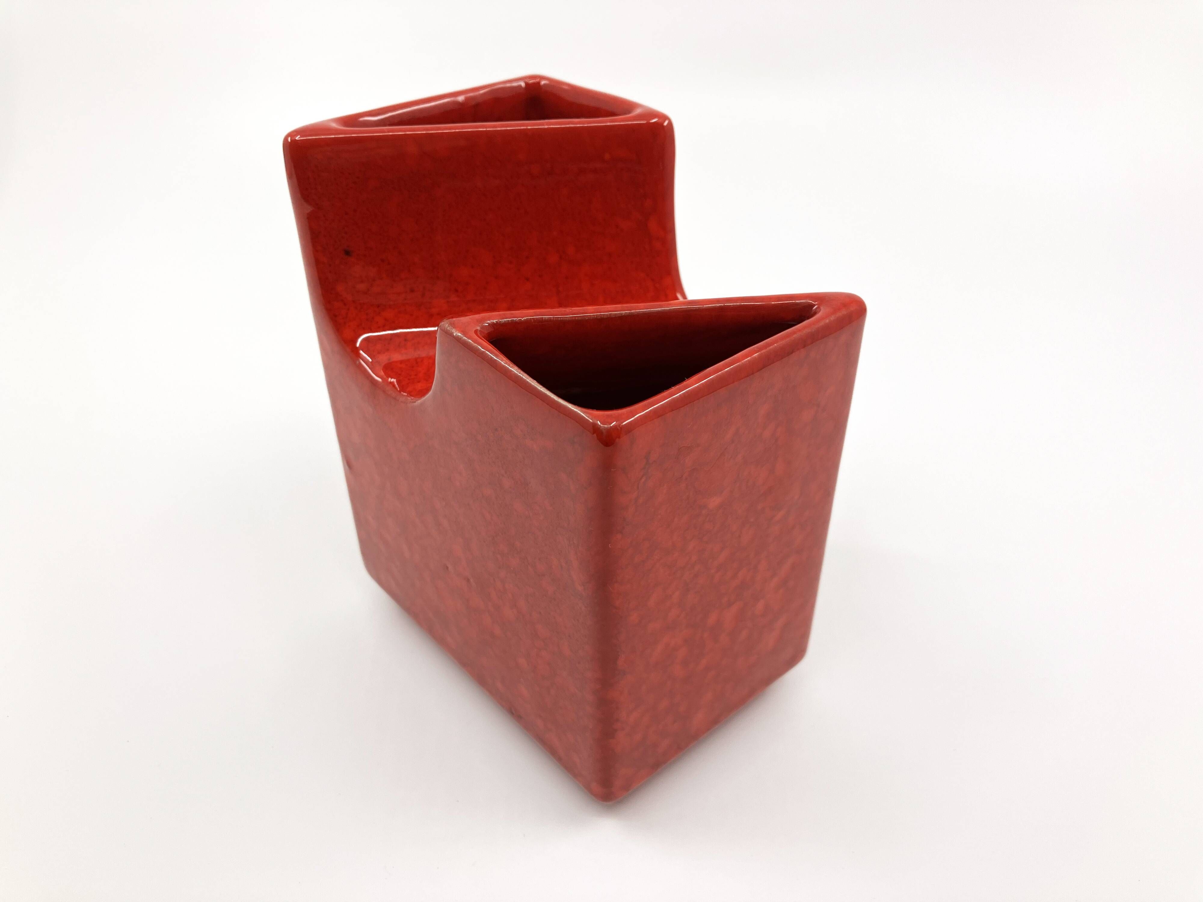 Vase with 2 necks by Roberto Rigon for Bertoncello • Italy • Circa 1970