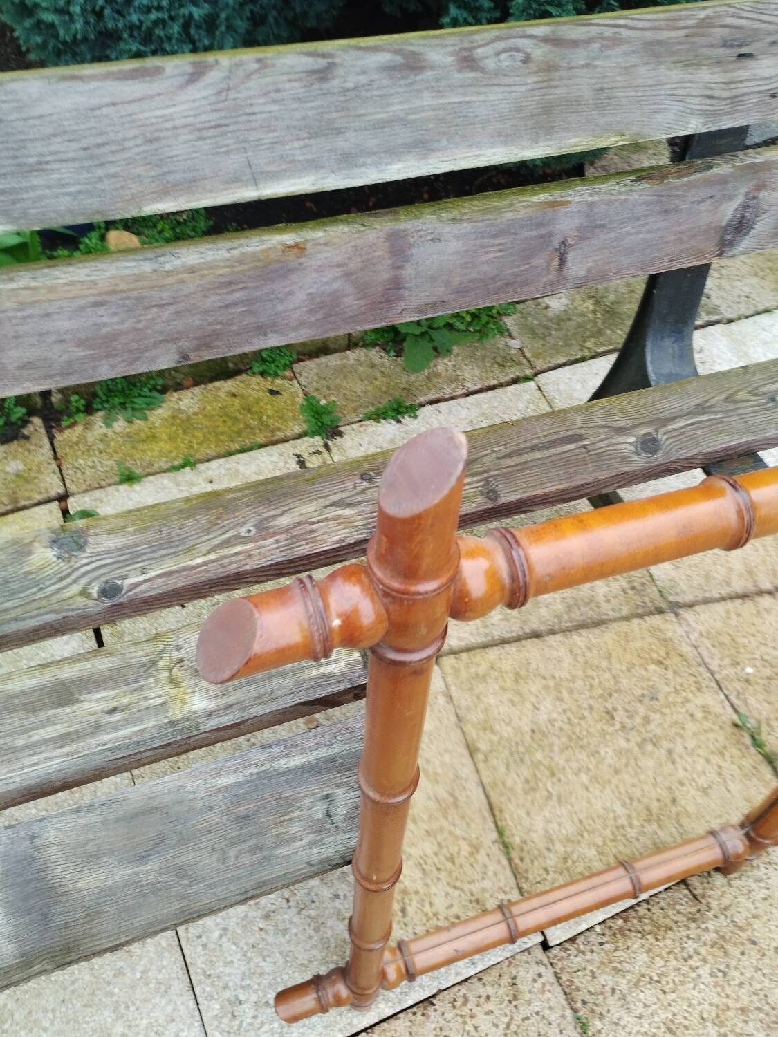 Vintage bamboo antique mirror