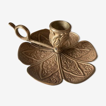 Brass flower candle holder